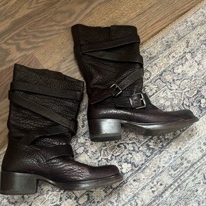 Miu Miu Leather Moto Boots